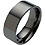 Black Zirconium metal engagement and wedding bands and rings - Flat Classic