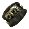 Black Titanium Ring - Golden Panthera