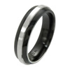 Black Zirconium Ring - Half Round Raised Inlay