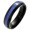 Black Zirconium Ring - Lapiz Lazuli Inlay