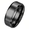 Black Zirconium Ring - Flat Beveled Classic
