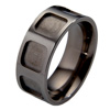 Black Zirconium Ring - Hollow Squares