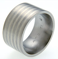 Absolute Titanium Design - Titanium engagement and wedding rings and bands - Safari Inlay