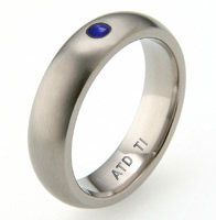 Absolute Titanium Design - Titanium and diamond rings - Half Round Sapphire Band