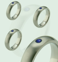 Absolute Titanium Design - Titanium and diamond rings - Half Round Saphire Band