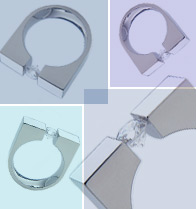 Titanium tension setting rings - Diamond tension set - Anvil