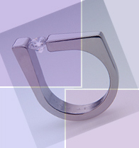 Titanium tension setting rings - Diamond tension set - Calypso