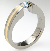 Titanium tension setting rings - Diamond tension set - Excentris Inlay