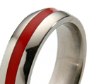 Titanium Rings with Colored Inlay
