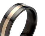 Black Titanium Inlaid Rings